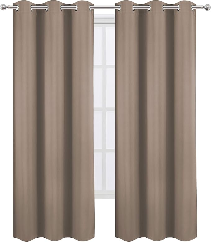 LEMOMO Cappuccino Thermal Blackout Curtains/38 x 84 Inch/Set of 2 Panels Room