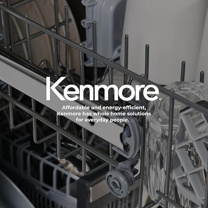 Kenmore 22-14702 18" Compact Built-In Dishwasher - UltraWash Plus, TurboDry, EasyFlex Third Rack & SmartWash - 10 Place Settings - 45 DBA - ENERGY STAR Certified - 18" - White