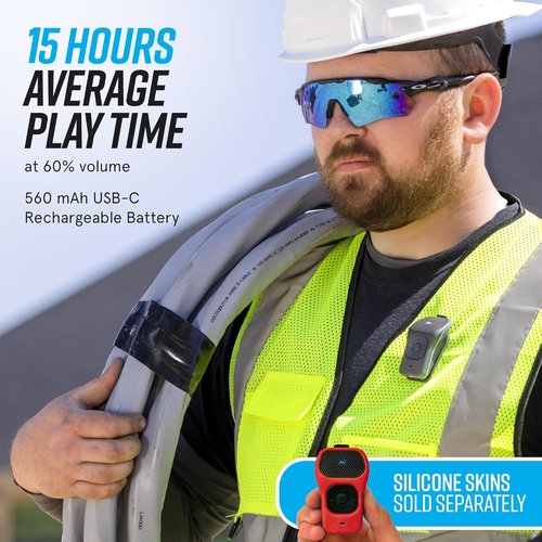 Noxgear 39g Wearable Bluetooth Speaker - Magnetic Mini Clip-On, Waterproof, 15 Hours Playtime | 100ft Range, Built-In Microphone