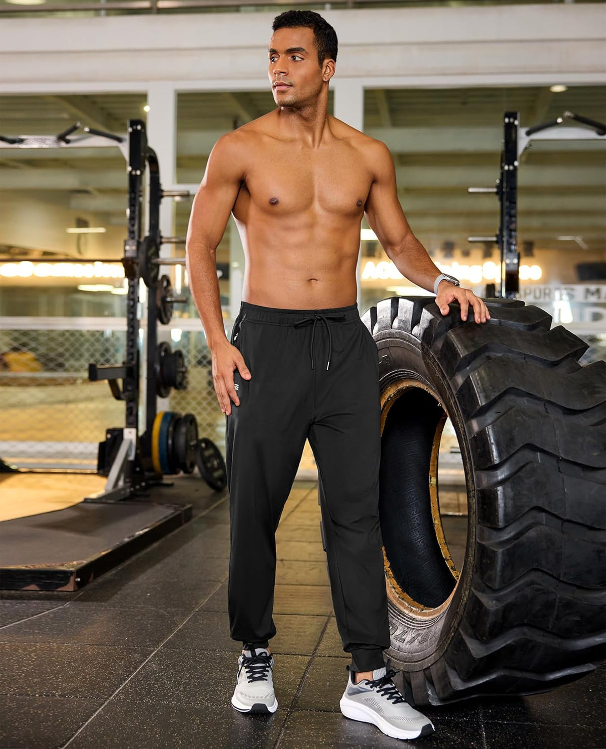 Skiennix Men's Joggers - Lightweight Athletic Sweatpants with Zipper Pockets | Tapered Fit for Gym & Running