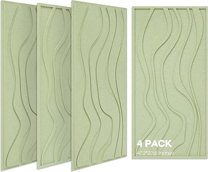 BUBOS 4 Pack Large Acoustic Panels, Total-Size 47.2 x 23.6 Inches Soundproof