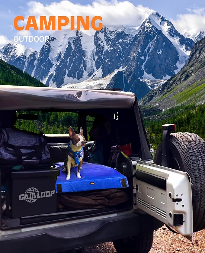 3 Inch GAIALOOP Thick Memory Foam Camping Mattress Sleeping Pad [Car/Tent/Cot] Glamping Portable Floor Mat Roll Up Futon Mattress for Guests Sleepover
