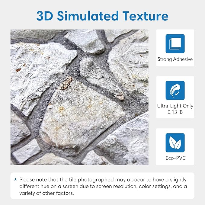 COMSTICKC 3D Faux Stone Wall Panel Peel and Stick Wall Covering, Not Real Stone