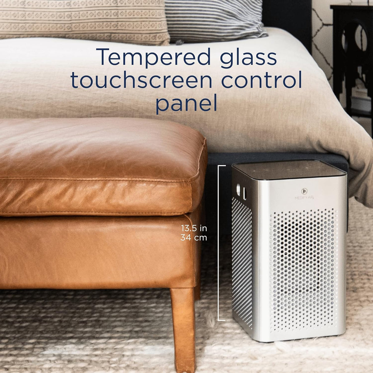 Medify MA-25 Air Purifier with True HEPA H13 Filter | 825 ft² Coverage in 1hr for Allergens, Smoke, Wildfires, Odors, Pollen, Pet Dander | Removal to 0.1 Microns | Silver, 2-Pack