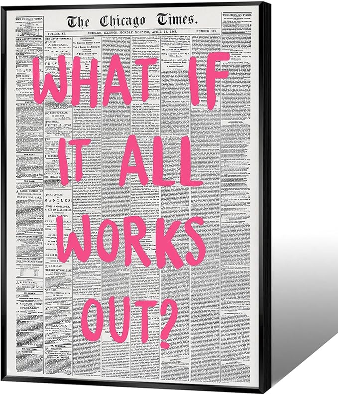 Liyark Retro Trendy Newspaper Canvas Wall Art