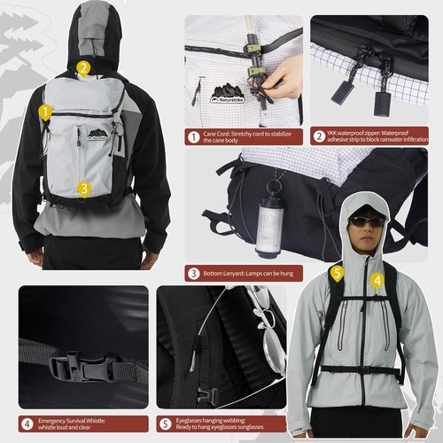 Naturehike Hiking Backpack, 25L Travel Backpack with Macromolecule Fabric, Hiking Daypack with AIR Backpack System for Women Men