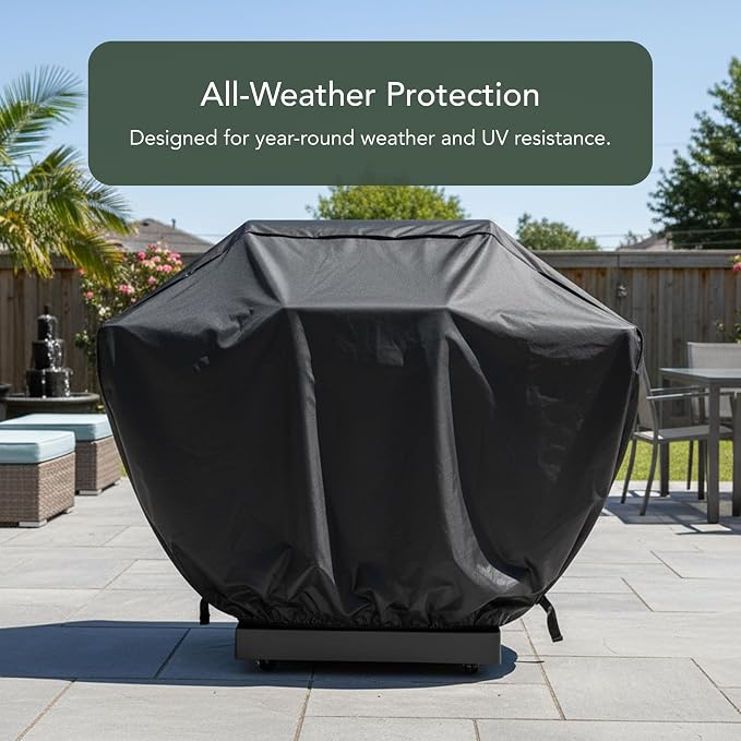 Covermates Classic Grill Cover - All-Weather Heavy Duty Outdoor BBQ Cover with Water-Resistant 12-Gauge Vinyl, Mesh Vents, Protection for Large Outdoor Grills, 80 Inch, Black