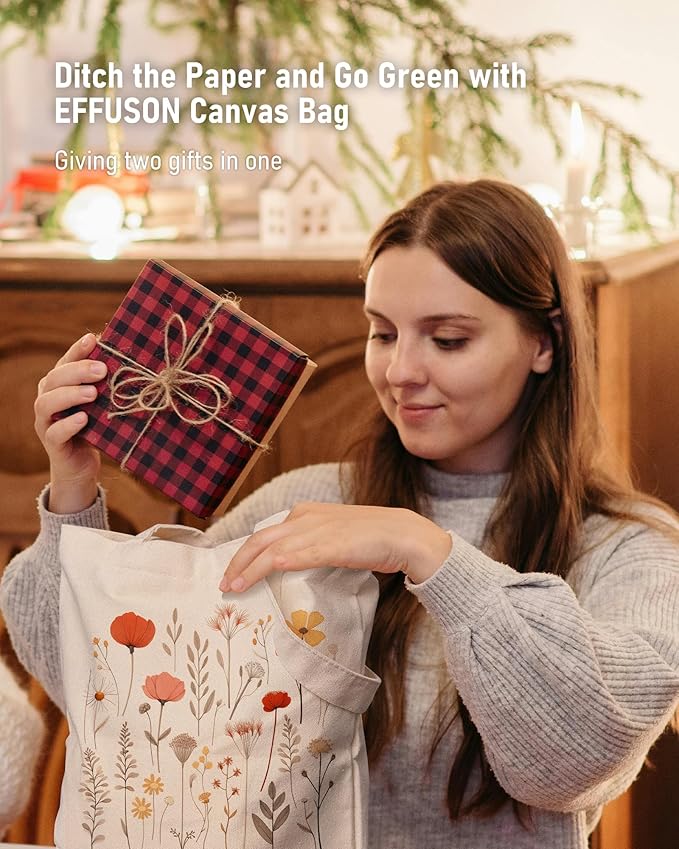 Canvas Tote Bag with Aesthetic Prints, Cute Tote Bag for Women Girls with Wide Strap, Gifts for Cat Book Lovers