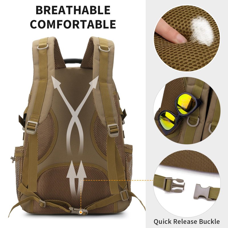 HUNTVP Military Tactical Backpack 40L Large Army 3 Day Assault Pack Molle Bag Backpacks WR Hunting Rucksack Assault Pack