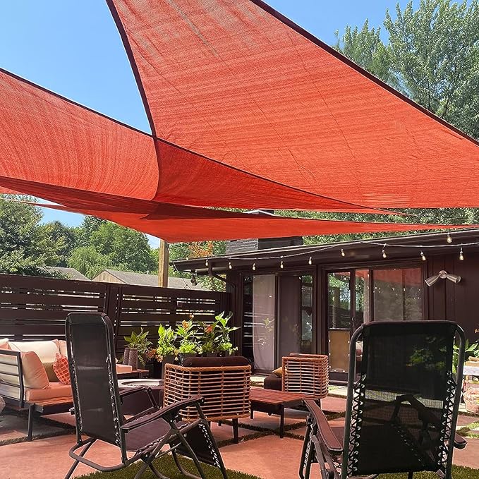LOVE STORY Custom Size 5'x5'x7.1' Terra Red Sun Shade Sail Right Triangle Sunhsade Fabric Awning Canopy for Patio Backyard Carport Pergola (Customized)