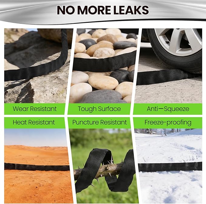 100FT Non-Expandable Garden Hose Lightweight Flexible Water Hose With Sprayer Nozzle High Pressure Kink Resistant & Leakproof Durable Portable For Yard Garden Lawn