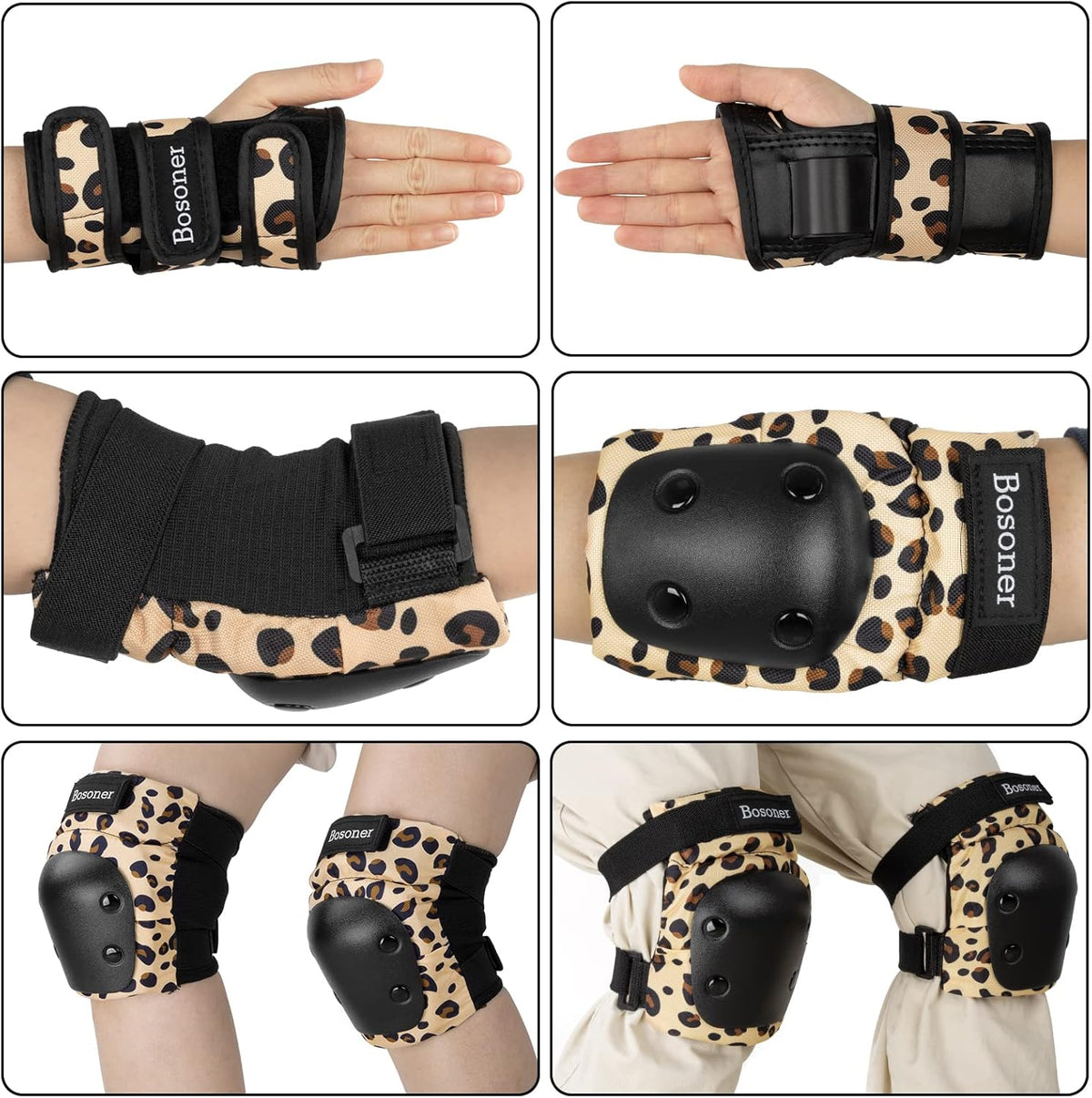 Skiennix Protective Gear Set - Knee Pads, Elbow Pads & Wrist Guards for Kids & Adults | Large Size