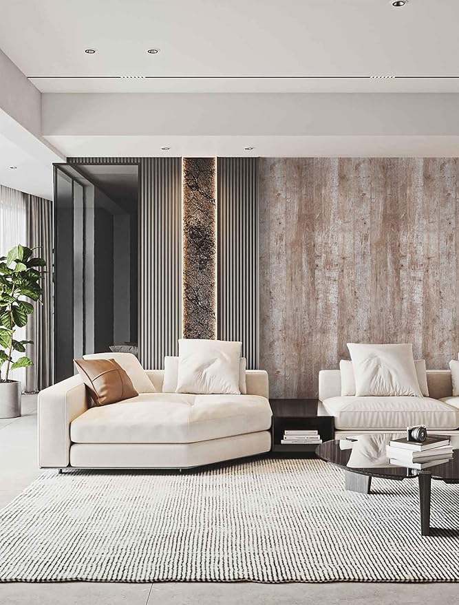Dimoon78.7"x17.7'' Wood Wallpaper Brown Grey Dark Wood Contact Paper Gray Brown