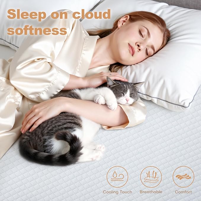 3 Inch Memory Foam Mattress Topper Queen Size, 2 Inch Cooling Egg Crate Gel Memory Foam Plus 1 Inch High Density Gel Bed Topper