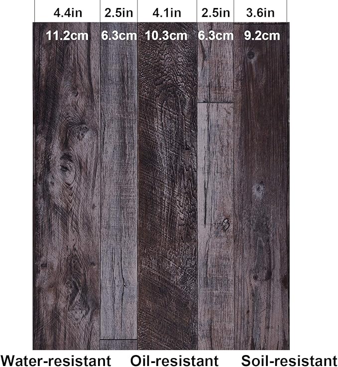 WENMER 17.71" x 118" Grey Wood Peel and Stick Shiplap Self-Adhesive Wallpaper