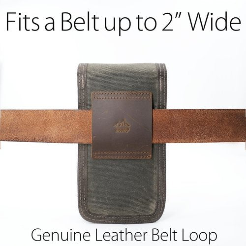 Diodrio EDC Belt Pouch for Men Women, Waist Bag With Belt Loop for Hiking, Fishing, Camping, Snap Closure, Classic Waxed Canvas, Oliver Medium