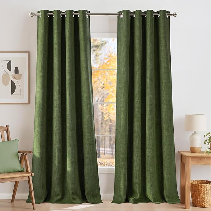 NICETOWN Greyish Green Curtains 84 inches Length