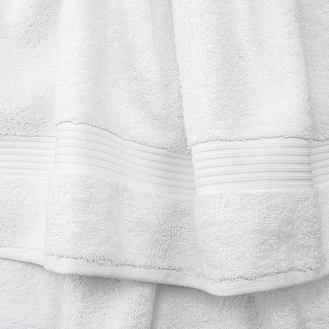 Cotton Paradise 6 Piece Towel Set, 100% Cotton Soft Absorbent Turkish Towels for Bathroom, 2 Bath Towels 2 Hand Towels 2 Washcloths, White Towel Set