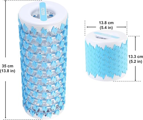Collapsible Foam Roller - Portable 13-Inch Exercise & Recovery Tool | Compact Blue Design
