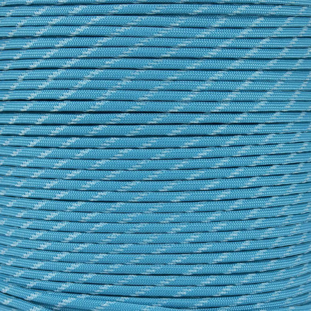 Neon Turquoise Glow in the Dark Paracord - 10 Feet, 100% Nylon with 7 Inner Strands