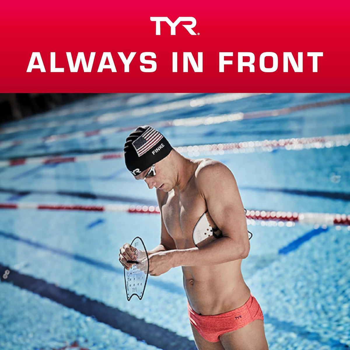 TYR Catalyst Stroke Swim Paddles - Durable Adult Training Fins for Strength & Technique Improvement
