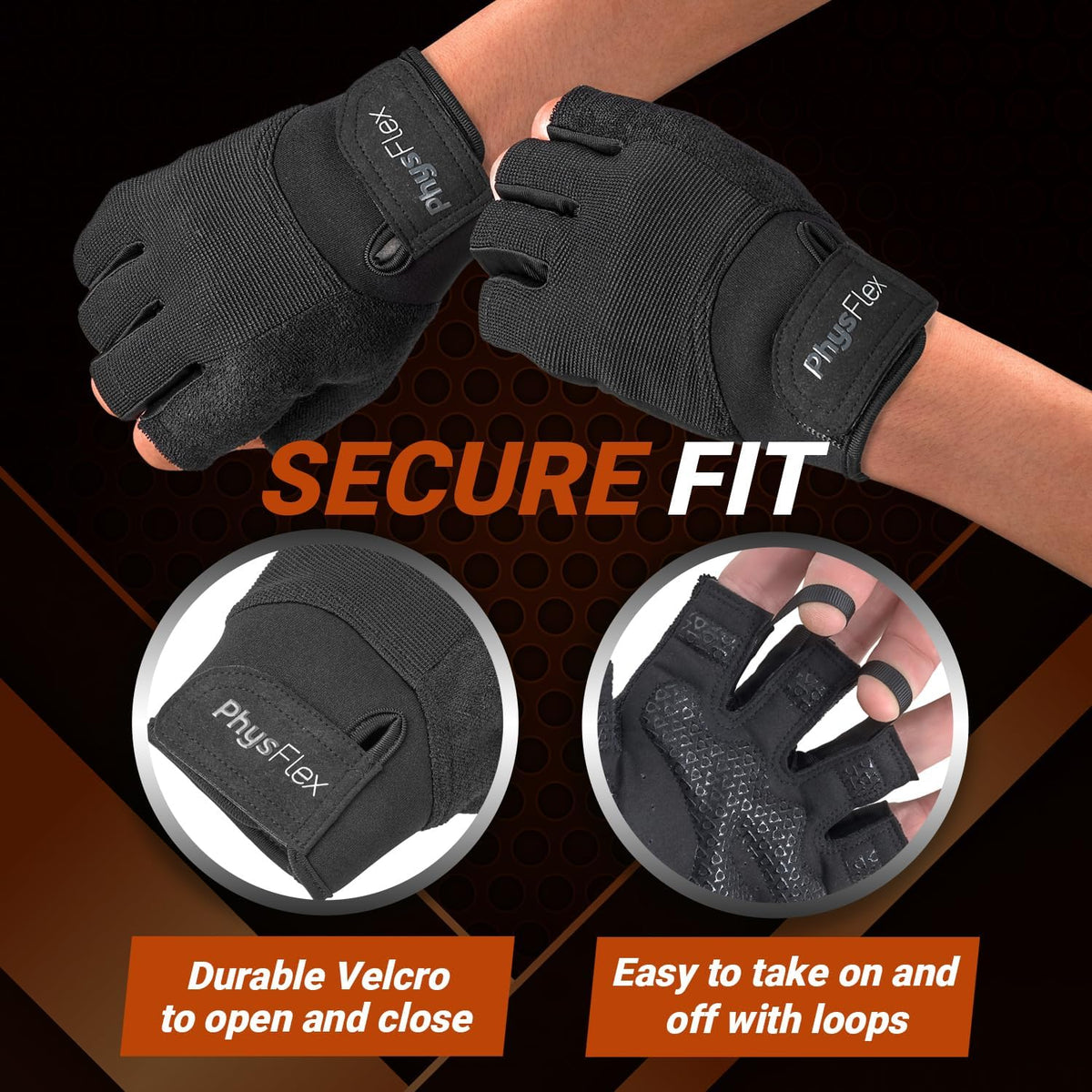 PhysFlex Workout Gloves - Enhanced Grip & Wrist Support for Weight Lifting | Unisex Fitness Gear