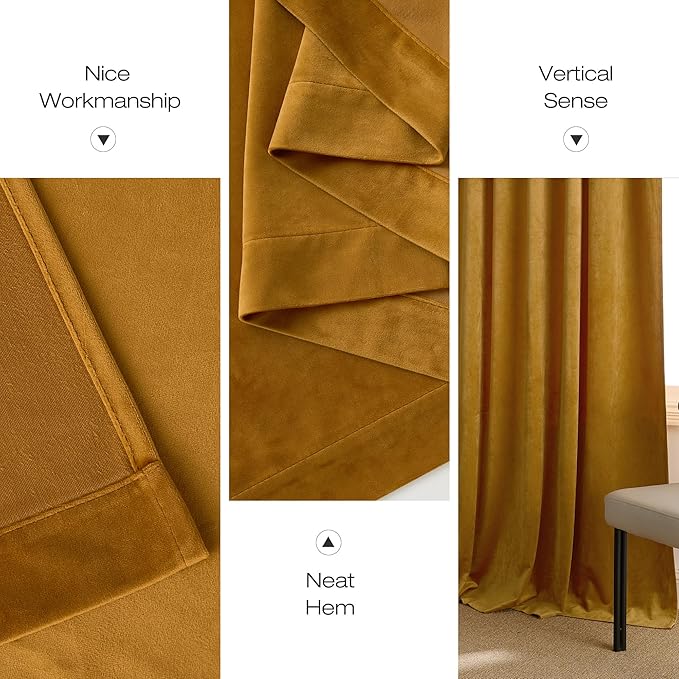 NICETOWN Warm Velvet Curtains 84 inch Long