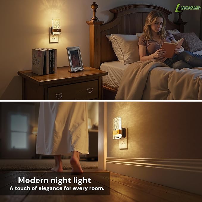L LOHAS LED Motion Sensor Night Light, 2 Pack Night Lights Plug Into Wall