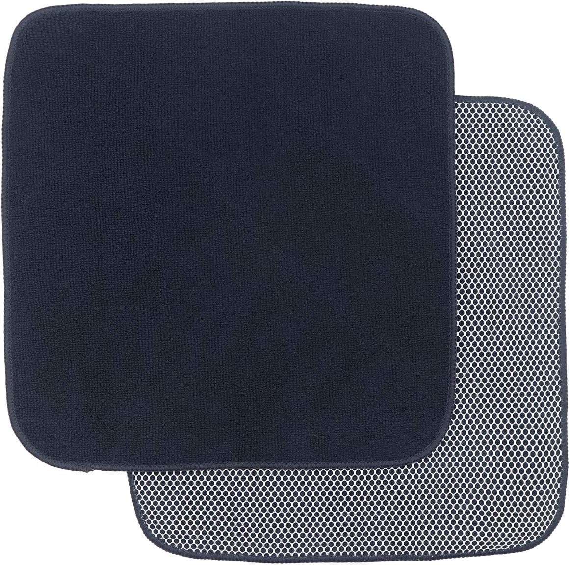 Microfiber Dish Cloths Fast Drying Kitchen Cleaning Cloth Dish Rags Dust Cloths Ultra Absorbent Lint Free Washcloths with Poly Scrub Side 12inch x 12inch 8 Pack (Black)