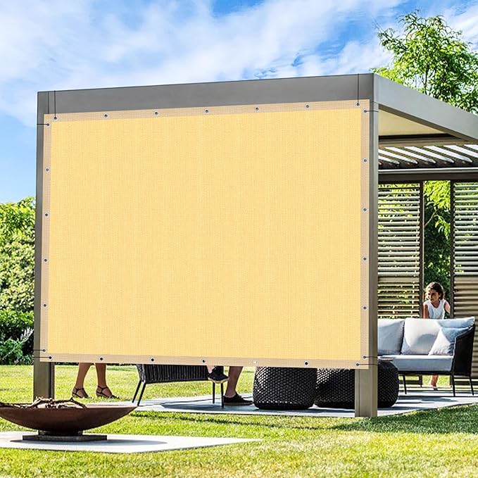 Artpuch Outdoor Pergola Shade Cover 17x21 FT Sun Shade Cloth with Grommets Sand 90% UV Protection Canopy Patio Privacy Screen (Customized Available)