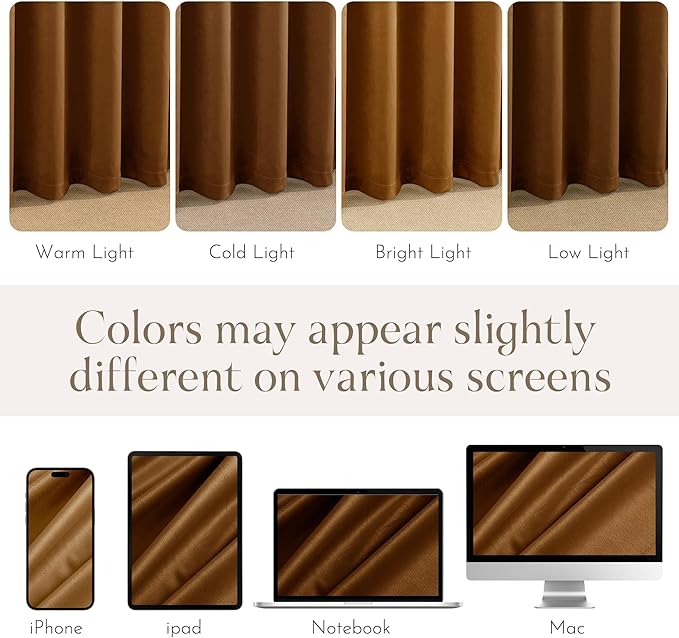 NICETOWN Velvet Curtains 96 inch Long 2 Panels