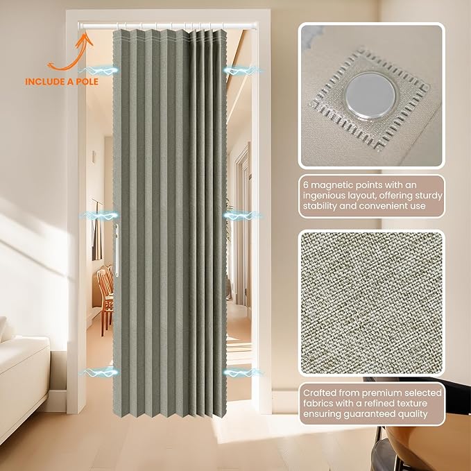 AJAZZ Blackout Accordion Door Curtain