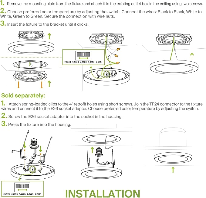 ASD LED 9" Round Flush Mount Ceiling Light Fixture, Low Profile Surface Lighting | 5CCT, Dimmable, Ultra-Thin, ETL Listed | 18W 1660LM 2700-6000K 120V | Kitchen, Bedroom, Hallway Lamp | White
