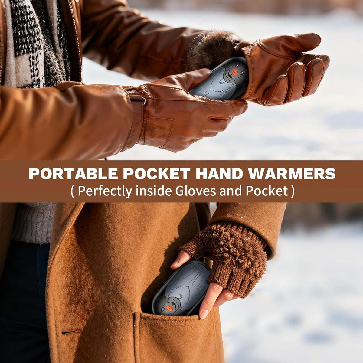 Rechargeable Hand Warmers by [Brand Name] - Magnetic Electric Design | 3-Level Temperature Control, 24-Hour Heating