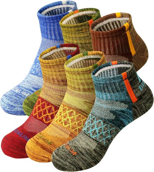 BIOAUM Men's Athletic Socks - Comfortable Cotton Quarter Socks for Running | Size 10-13, 6 Pairs