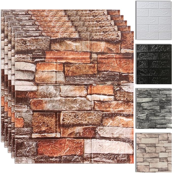 20PCS 3D Wall Panels Peel and Stick Foam, Self-Adhesive Decorative 3D Brick