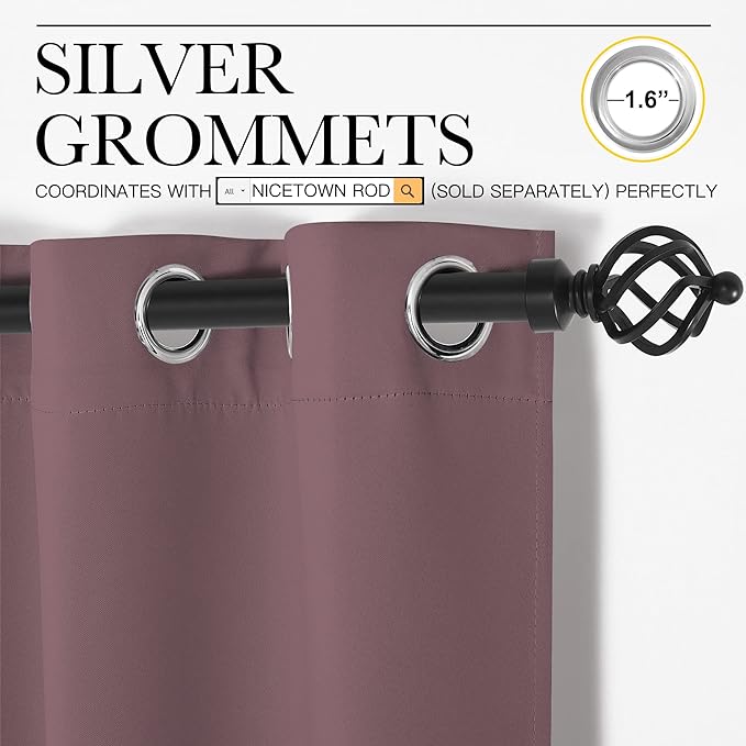 NICETOWN Dry Rose Blackout Curtains