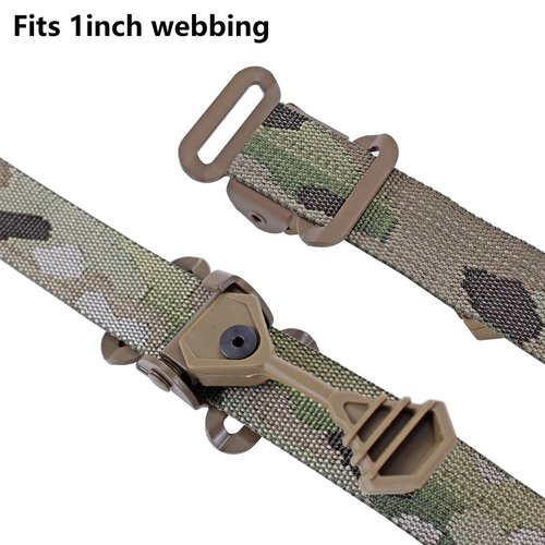 Cam Buckle with Pull Tab, JX Tacfancier Quick Adjust Sling Buckle Spring Loaded Release for 1 inch Webbing Strap