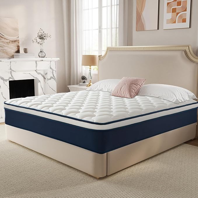 14 Inch King Mattress in a Box - Hybrid Gel Memory Foam & Pocket Springs for Back Pain Relief, Plush Support, Fiberglass-Free, CertiPUR-US Certified, 120-Night Sleep Trial, 80x76 Inches