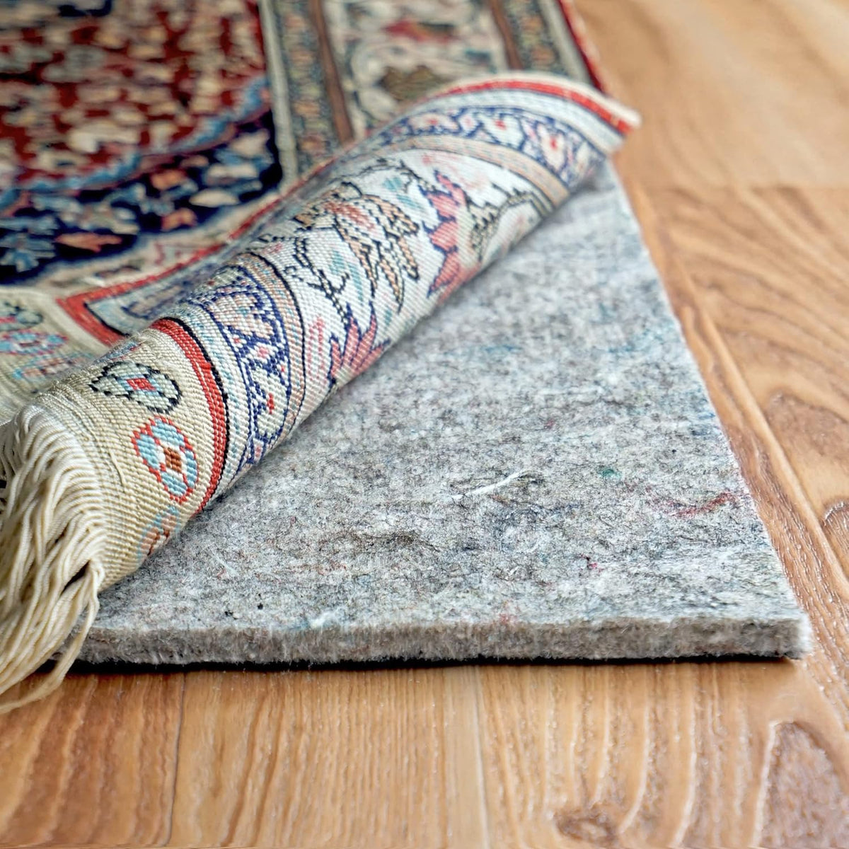 RUGPADUSA - Dual Surface - 4' Square - 1/4" Thick - Felt + Rubber - Non-Slip Backing Rug Pad - Safe for All Floors
