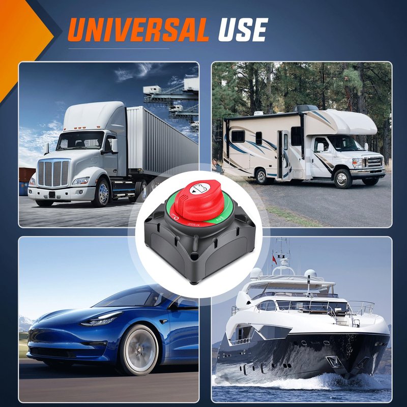 Nilight Battery Switch 1-2-Both-Off 12V 24V 48V 600A High Current Heavy Duty Battery Power Cut Master Switch Disconnect Isolator for Truck Vehicle Trailer RV Marine Boat Yacht