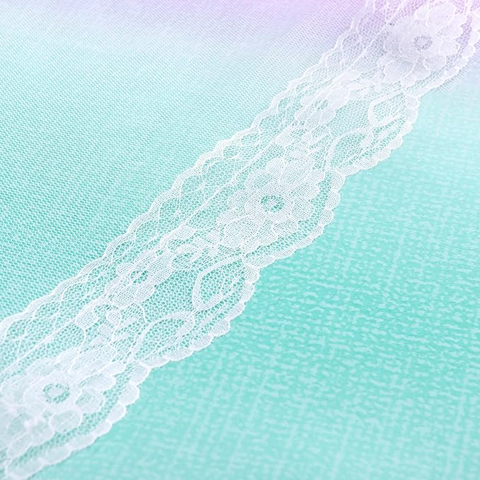XiDi Curtains for Bedroom Decor, Rainbow Pink Purple Green 42/90/1