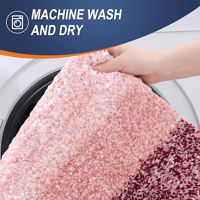OLANLY Bathroom Rugs Mat 30x20, Extra Soft Absorbent Microfiber Bath Rugs, Rubber Backing, Quick Dry, Machine Washable Bath Mats for Bathroom Floor, Tub and Shower, Home Decor Accessories, Red