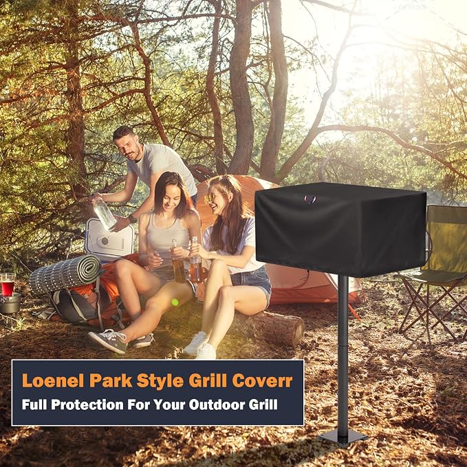 23 Inch Park Style Grill Cover, Waterproof Veranda Rectangular Table Top BBQ Grill Cover for Outdoor Grill - 24" L x 23" W x 19" H