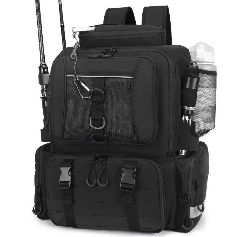 WANOON Fishing Backpack,Tackle Bag,with Tackle Boxes. Large Fishing Bag, Strong Materials