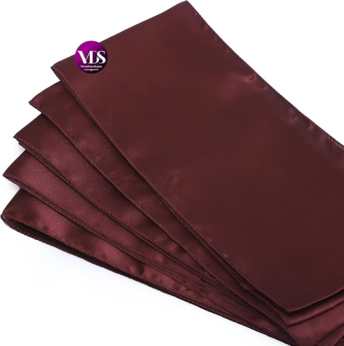 VDS Satin Chair Sashes Chair Cover Back Tie Sateen Bows Ribbon for Wedding Birthday Graduation Engagement Ceremony Event Party Banquet Venue Hotel All Dining Chair Decoration (300PC) (Burgundy)