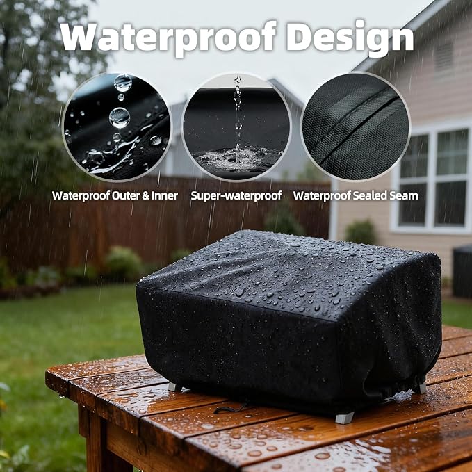 NOELIFE 24 Inch Tabletop Grill Cover for Cuisinart CGG-306/CGG-059, Blackstone 22 inch Table top Griddle, Royal Gourmet PD1301R, Waterproof & Windproof Outdoor BBQ Grilling Accessories (Cover Only)