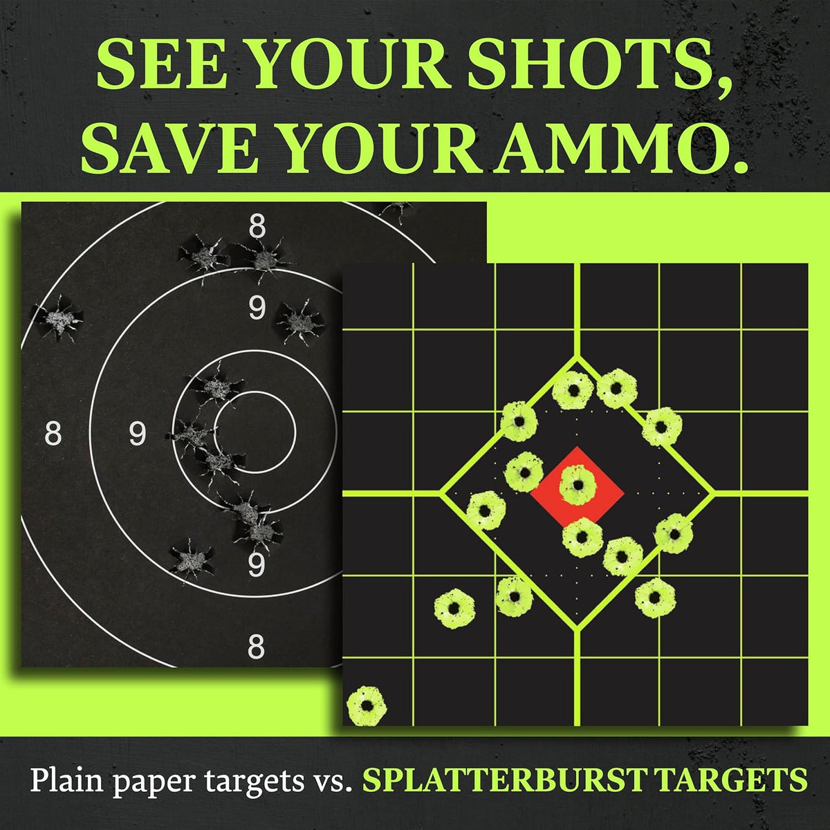 Splatterburst Targets - 200 Pack of 4-Inch Self-Adhesive Shooting Target Stickers | Ideal for Gun, Rifle, Pistol, Airsoft