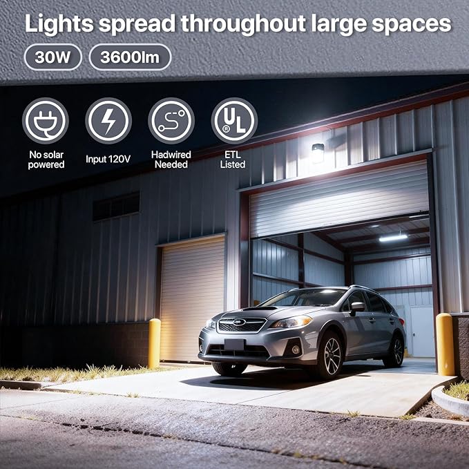 HYPERLITE LED Wall Pack Light: 30W 3600lm 5000K Daylight Outdoor Wall Lights