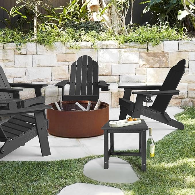 GARDENSTAR Adirondack Square Side Table,one-Tier Outdoor end Table, Patio Side Table for Pool,Porch,Backyard,Relaxing Companion